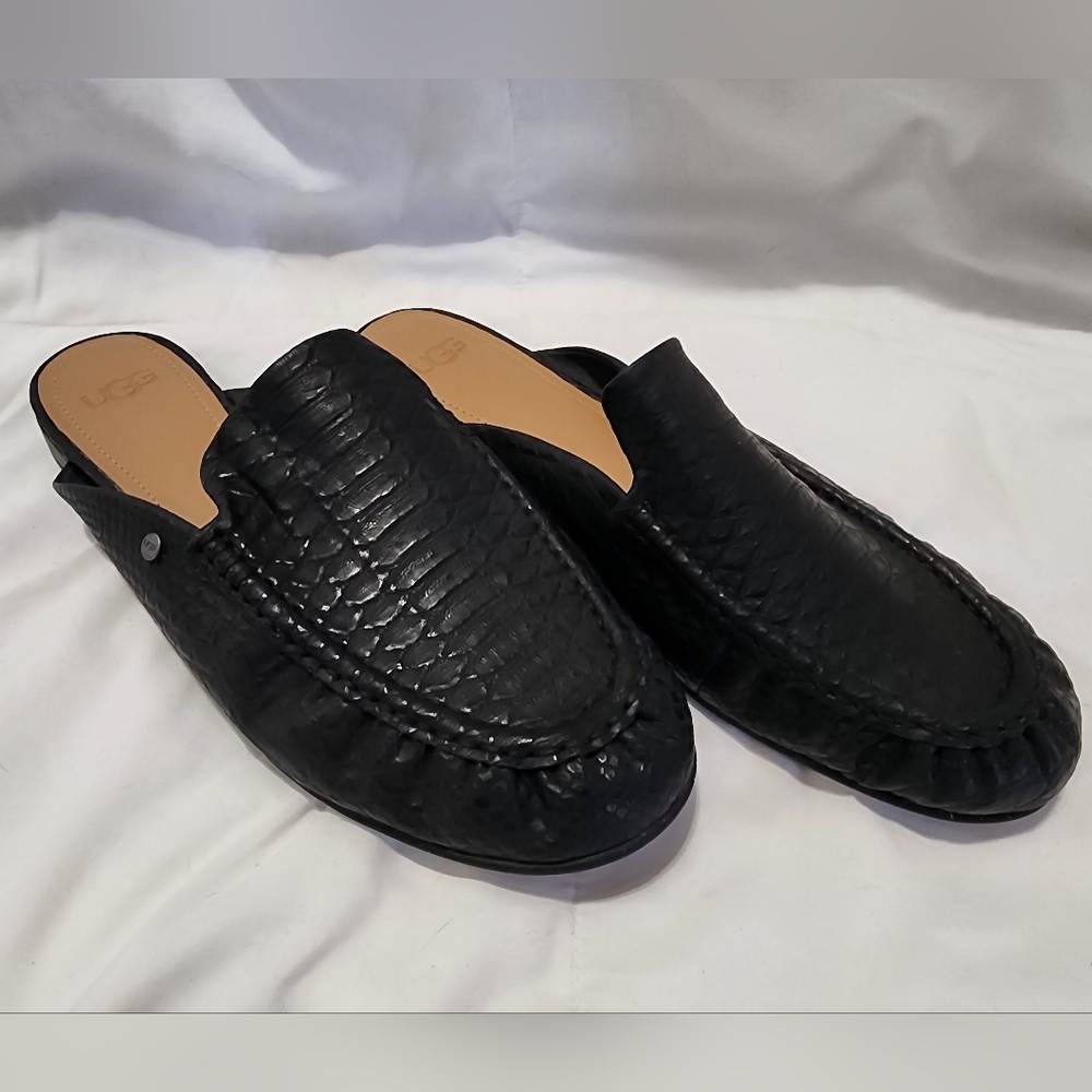 UGG Black Exotic Fire Snake Print Moccasin Loafers